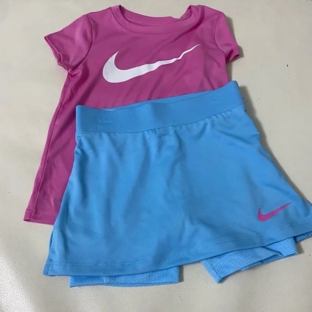 Nike skort (skirt with shorts) cute pink blue set 6249 - Picture 1 of 7